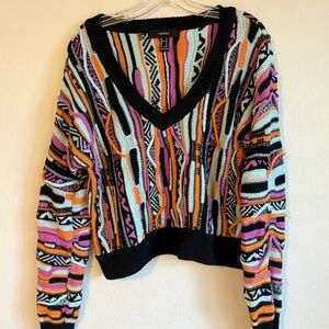 Forever 21 Multicolor V-Neck Sweater